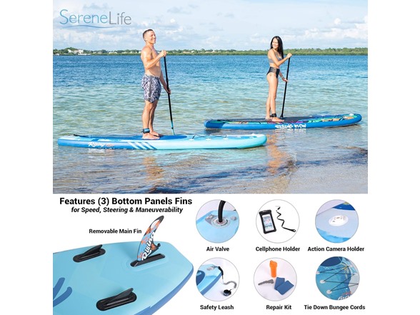 SereneLife Inflatable Stand Up Paddle Board 10'6"