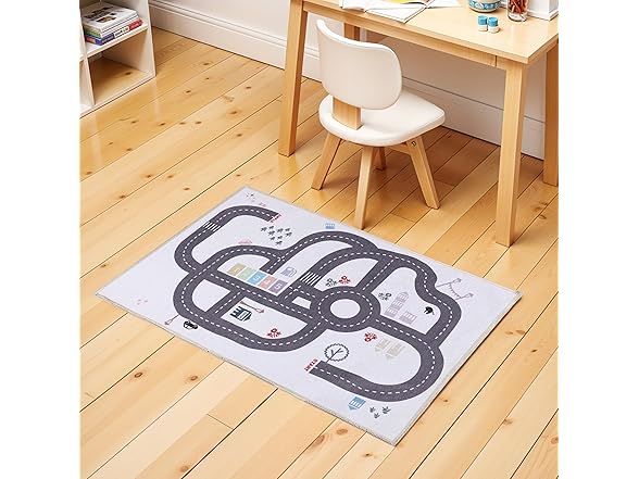 Superior 2'x3' Path Non-Slip Kids Playroom Rug