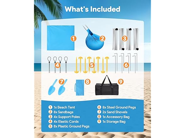 Beach Tent Sun Shelter | 10x10 FT