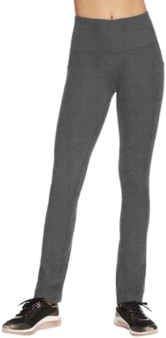 Skechers Women's Go Walk High Waisted Pant Joy – 4-Way Stretch, Moisture-Wicking, Layered Waistband, Charcoal Grey, X-Large