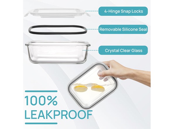 Vtopmart 10Pack (35oz+22oz) Glass Containers