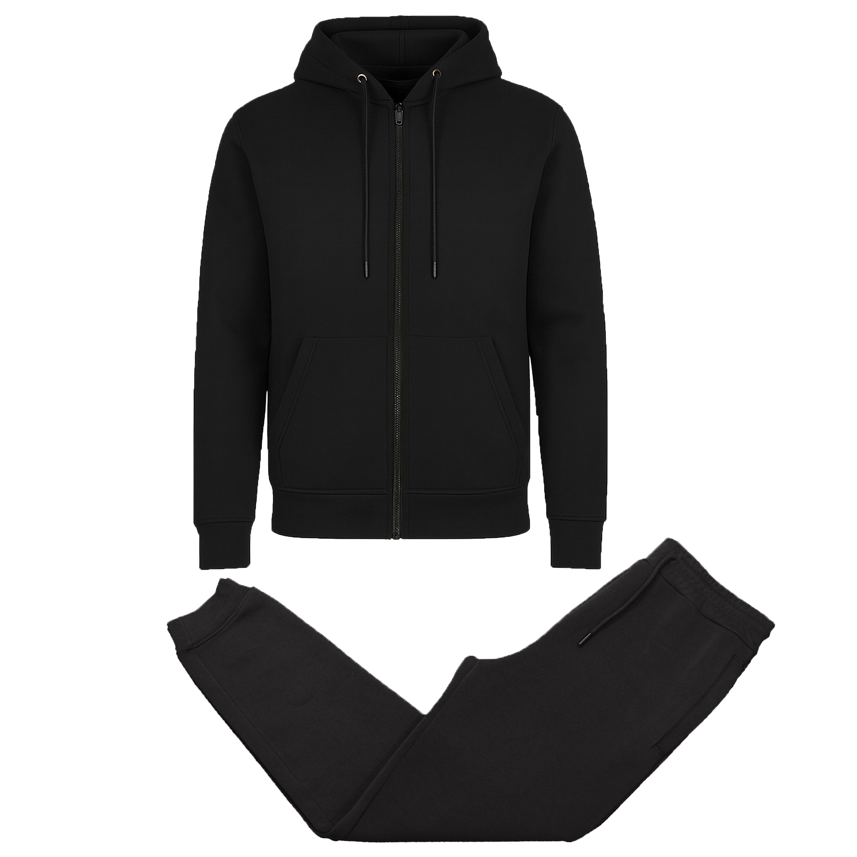 Mens Fleece-Lined Zip Hoodie & Jogger Set - Gallery 22