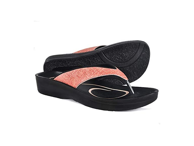 AEROTHOTIC Original Orthotic Comfort Thong Sandal Flip Flops - Mellow Peach - Womens 7