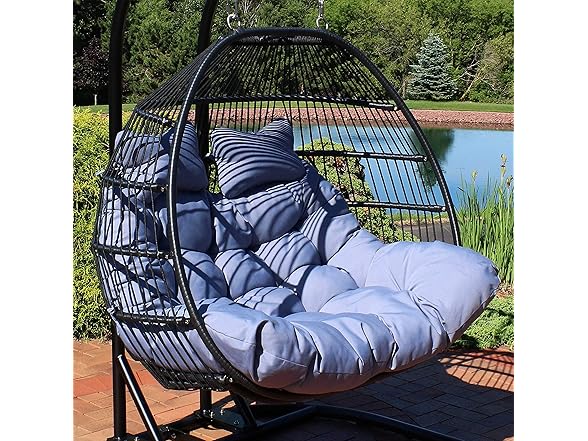 Sunnydaze Decor TF-547 Gray Resin Egg Swing