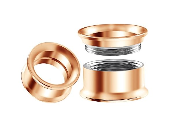 Pair of Internally Threaded Anodized Gauge