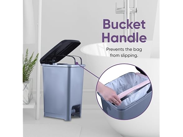 Superio 2.5 Gal Step-On Can Grey/Black