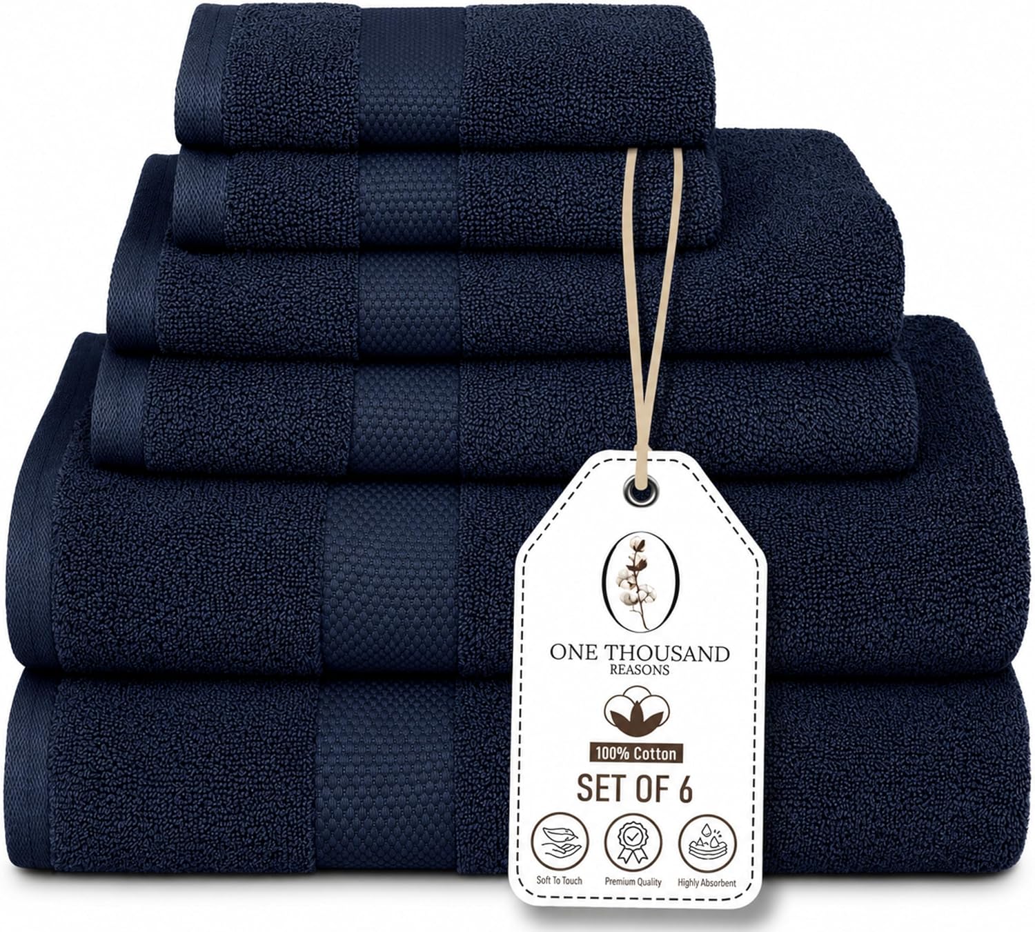 6Pc Luxury Bath Towel Set (1-Stripe) - Gallery 11