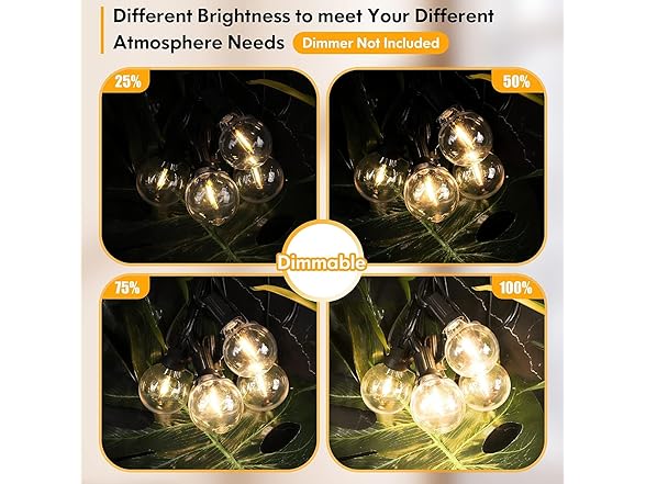 Brightever 60FT Outdoor String Lights Waterproof