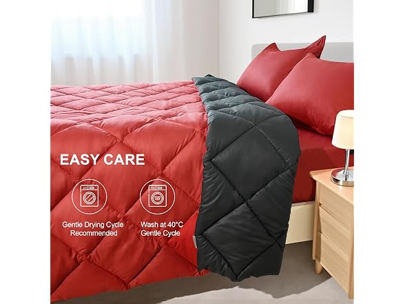 Red Reversible Comforter Set King