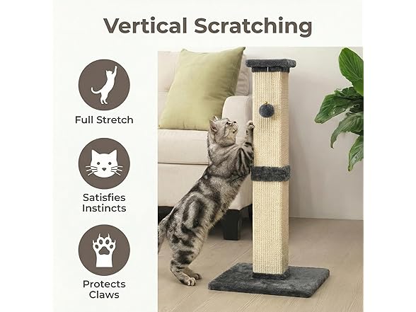 Fansafurn Tall Cat Scratching Post, 32''