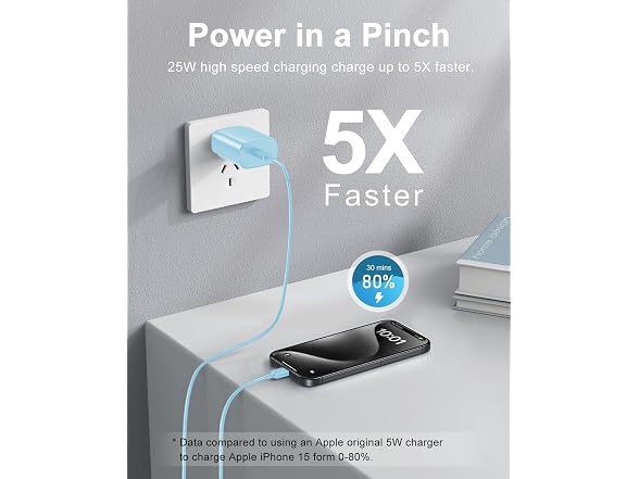 MAILESI 25W USB-C Fast Charger Cable 2-Pack