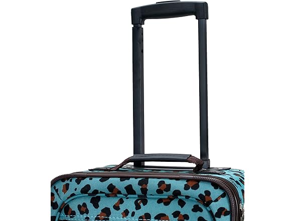 Rockland 4Pc Softside Blue Leopard Luggage Set