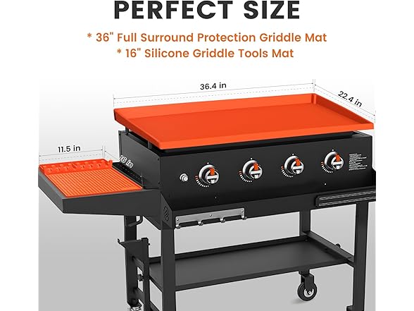 Full-Edge Blackstone Silicone Griddle Cover & Spatula Mat
