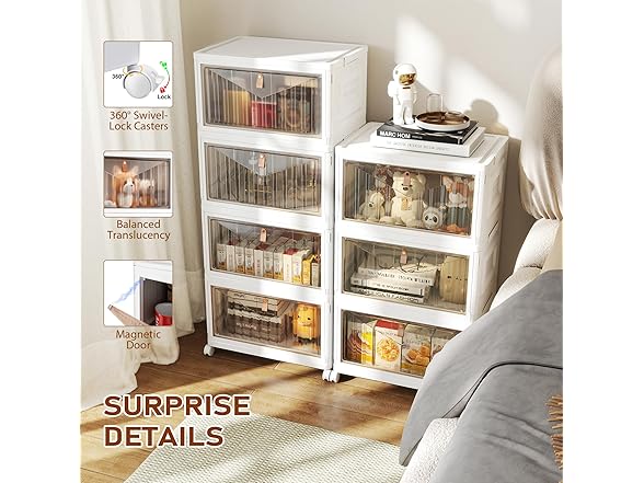 Wise Oannes 4 Tier Storage Bins with Lids