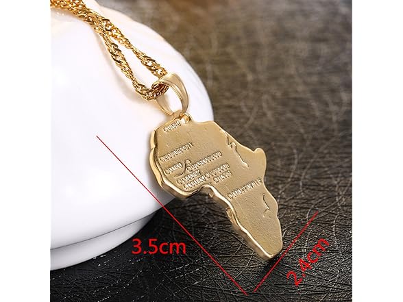 Chuangbang Africa Map Pendant Necklace