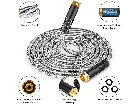 Unywarse Stainless Steel Garden Hose - 50ft