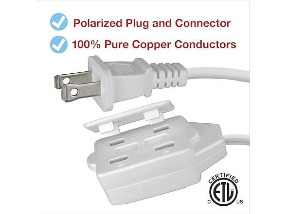 Clear Power 3 Outlet Indoor Extension Cord (2-Pack) 16/2 SPT-2