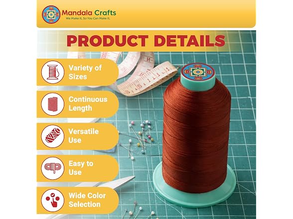 Mandala Crafts Size 69 210D T70 Bonded Nylon - Gallery 4