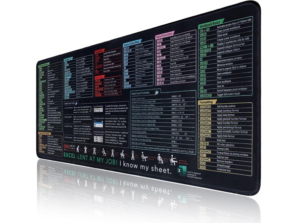 Excel Shortcut Mouse Pad 10 Key Zones