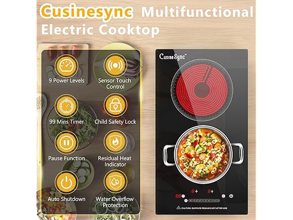 2 burner Electric Cooktop (Touch control)