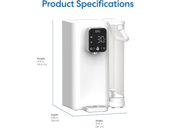 Brio SIMPL W2 Countertop Water Dispenser w/Refillable 2.5L Water Tank