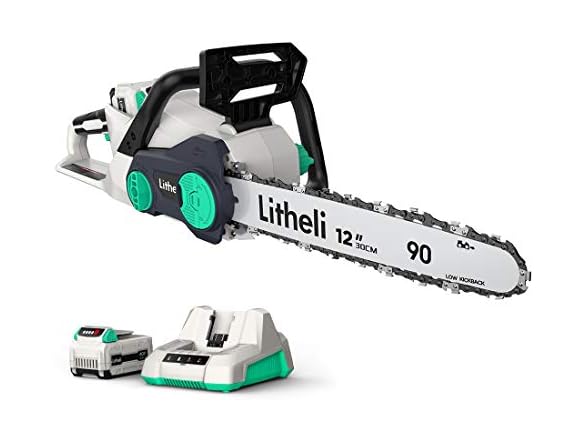 LiTHELi Battery Chainsaw 12", 40V Cordless Chainsaw