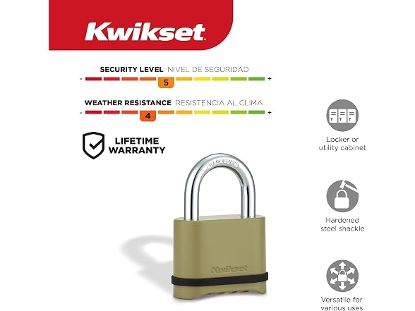 Kwikset Zinc Resettable 4-Digit Combination Padlock