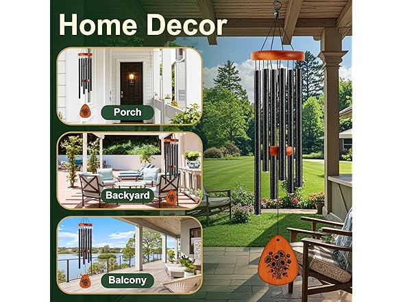 StellaRose Matte Textured black Wind Chimes