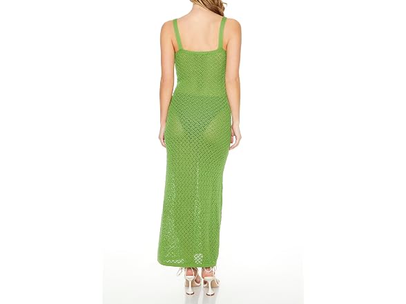Forever 21 (XS) Sheer Crochet Maxi Herbal Dress
