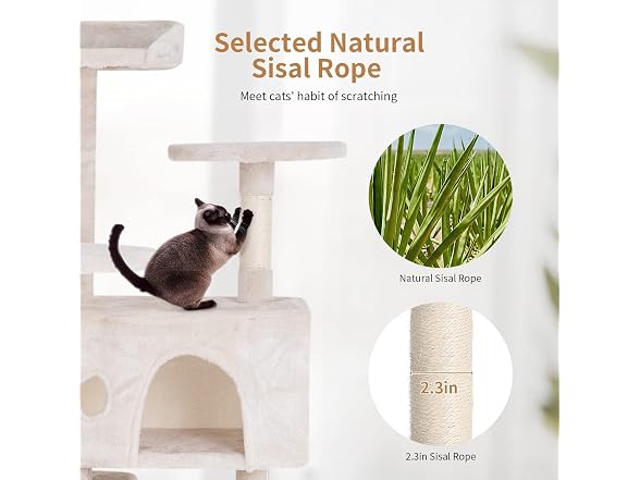 PayLessHere Cat Tree 54in Tower with Cat Scratching Post