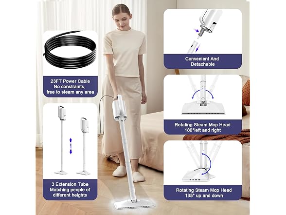 ACHTFACH 1200W Rotated Steam Cleaner