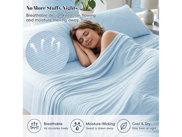 PHF Sky Blue Cooling Blanket Twin Size 60"x80"
