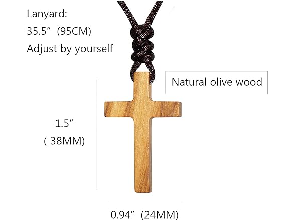 Xianli Natural Wood Cross Necklace