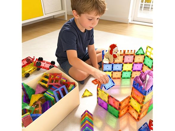 Coodoo Magnetic Tiles Kids STEM Magnet Toy 40PCS