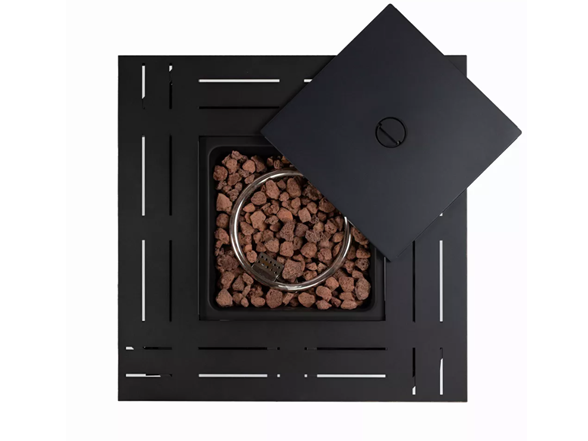 28" Sq 50k BTU Steel Fire Table – Black