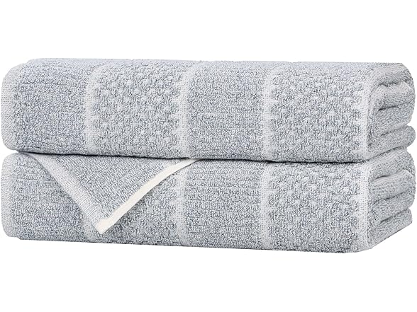 Superior 2PC Naples Bath Towels, Denim Blue