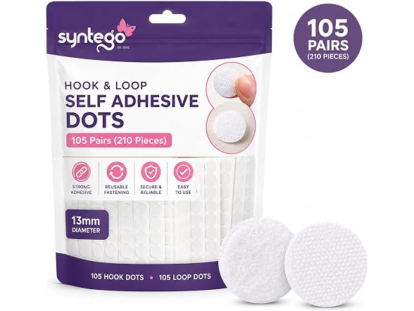 Syntego 210 x 13mm / 0.51" White Hook Fasteners