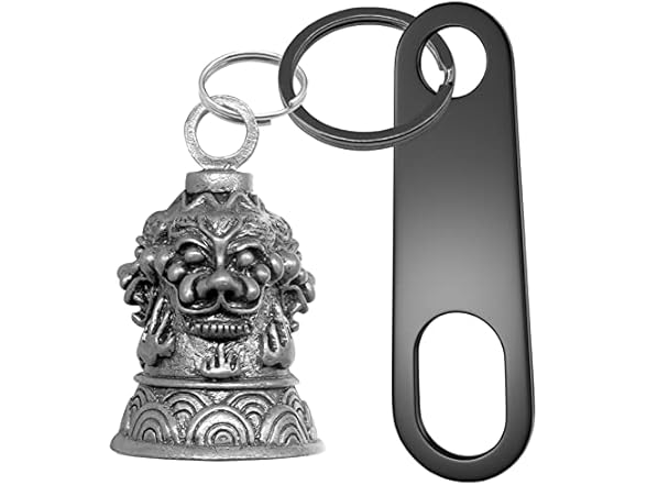 Biker Guardian Luck Riding Bell Keychain