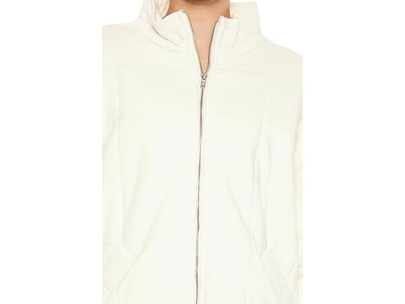 Forever 21 (S) Quilted Zip-Up Vanilla Jacket