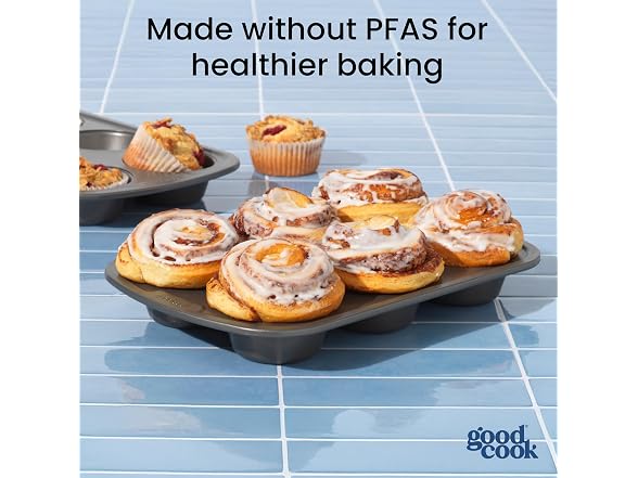 GoodCook Set of 2 Everyday Nonstick Steel Muffin Pan
