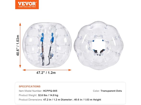 Inflatable Bumper Balls 2-Pack, 4FT/1.2M Body