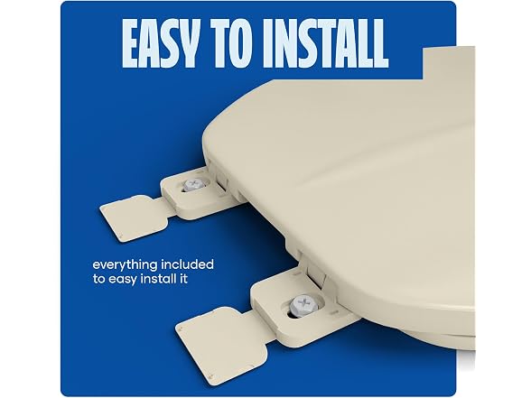 Highcraft B1TSPE Elongated Plastic Toilet Seat, Bone
