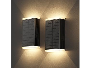 $24.99, Was $59.99, 58% Off! UGDLUCK BH-1051 Solar Wall Light Outdoor 2Pk Sconce dealfomo