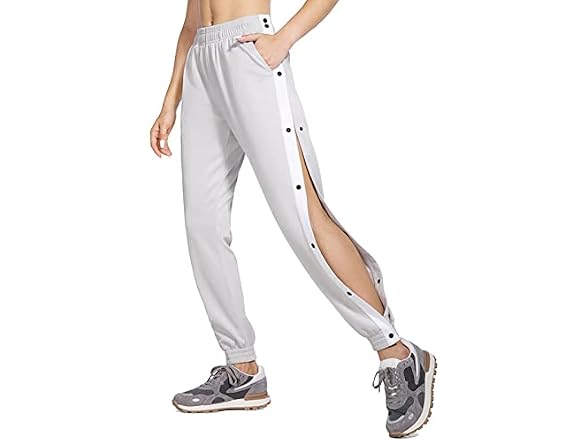 Xbtclxebco Women (S) Side Split Snap Button Pants
