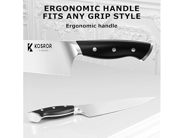 KOSROR Kitchen Knife Set with Block