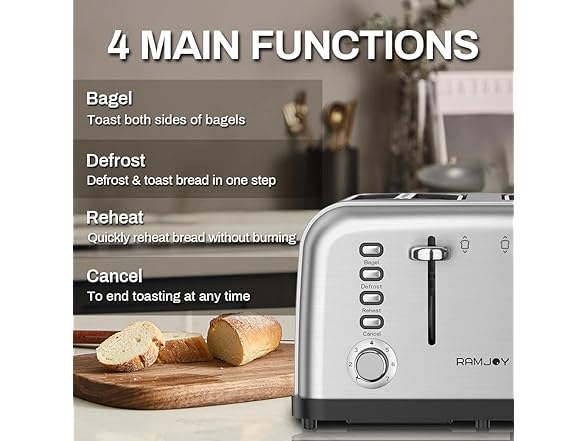 4 Slice Toaster with Dual Controls