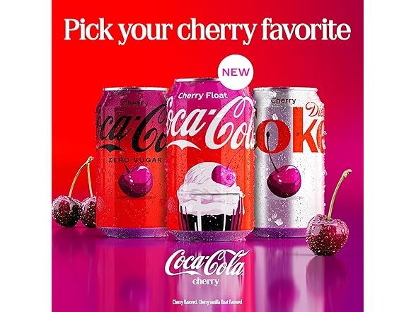 6PK Coca-Cola Cherry Soda Soft Drink, 16.9 OZ