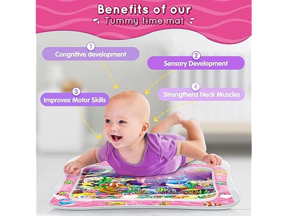 Tummy Time Baby Water Play Mat 2 Pack