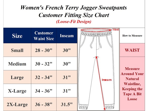 4 Pack Womens French Terry Joggers