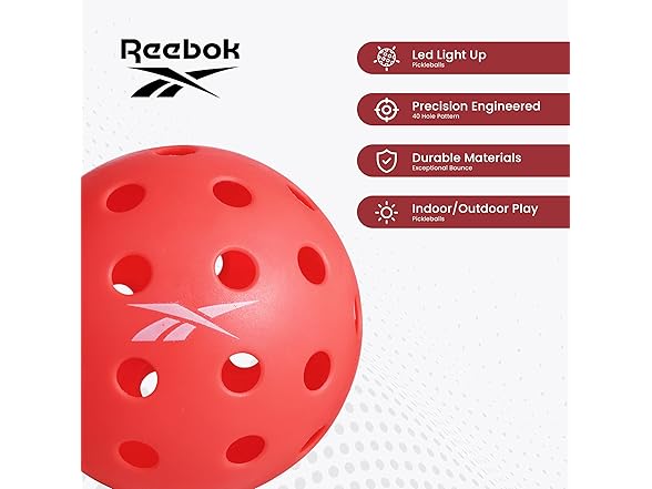 Reebok - LED Pickleball 40 Hole (6-Piece)